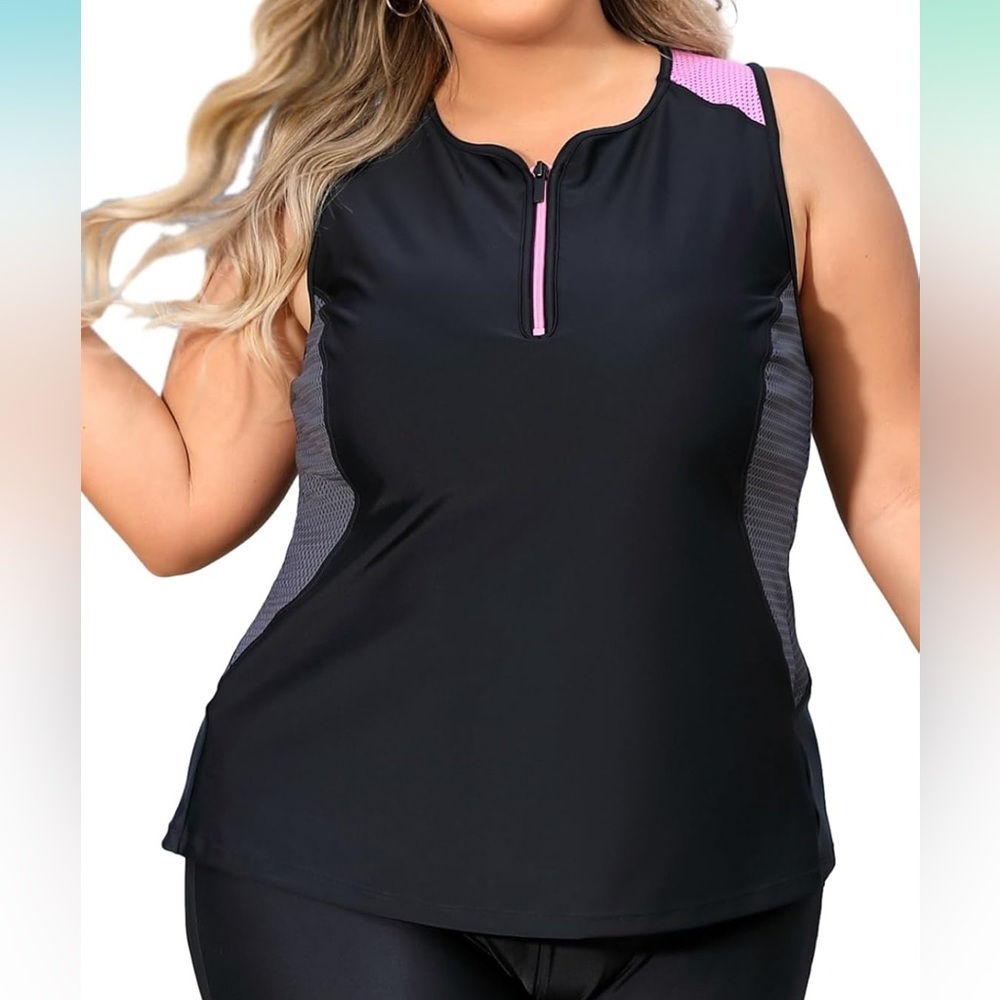 Angel season Plus Size Tankini Swimsuit Top NWT 4XL